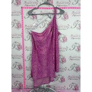 STYLE NEW YORK dress One-Shoulder Pink Leopard Print Mini Dress